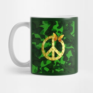 Peace Symbol Camouflage Butterfly Mug